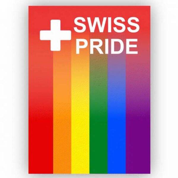 Swiss Pride Aufkleber 74 × 52 mm